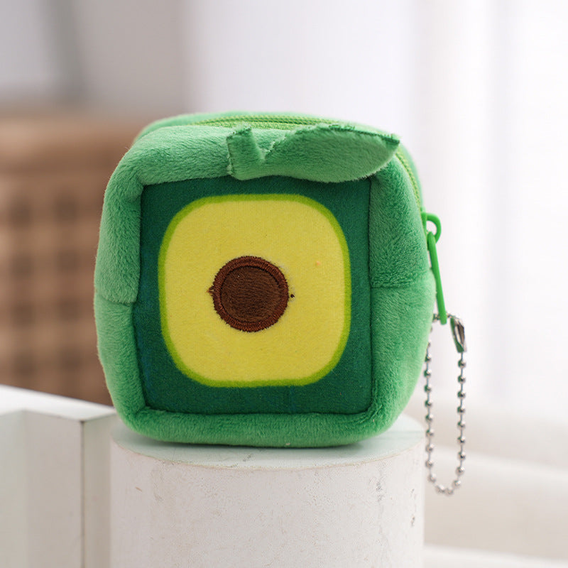 Wholesale Fruit Series Plush Coin Purse Keychain